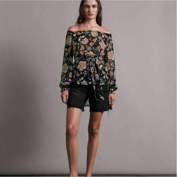 NWT Rag & Bone Sierra Floral Long Sleeve Sheer Blouse  Medium - Picture 3 of 12